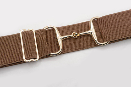 Ellany Toffee 1.5" Gold Snaffle Bit Belt