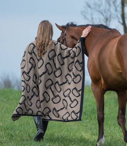 Eco Equestrian Horse Bits Reversible Throw - Hemp/Black