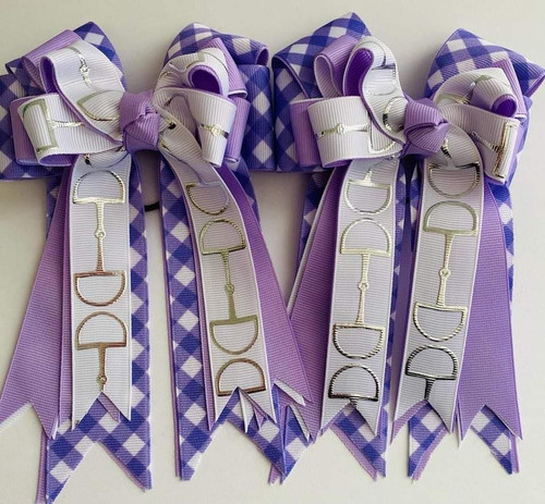 Purple Plaid with Silver Bits Show Bows