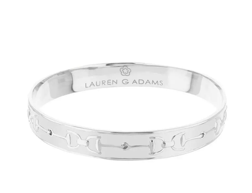 Equestrian Bit Bangle - White - 7" Circumference