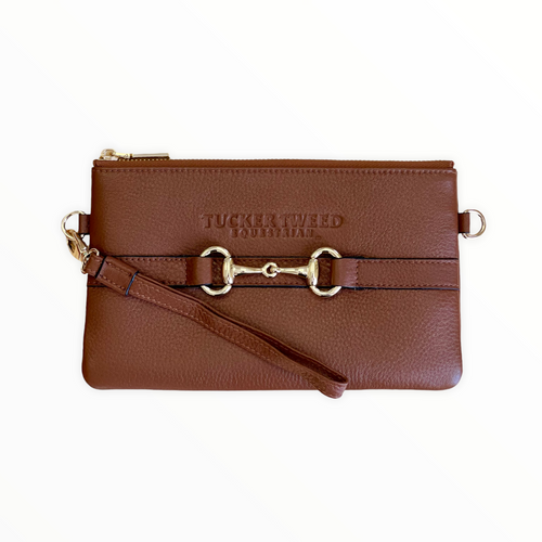 Tucker Tweed Wellington Wristlet - Saddle Brown