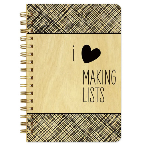 Making Lists Wood Notebook