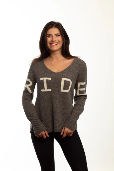 Goode Rider Ladies RIDE Sweater - Charcoal