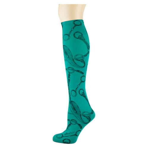 Sox Trot Little HorseWear on Teal Ladies' Knee High Socks