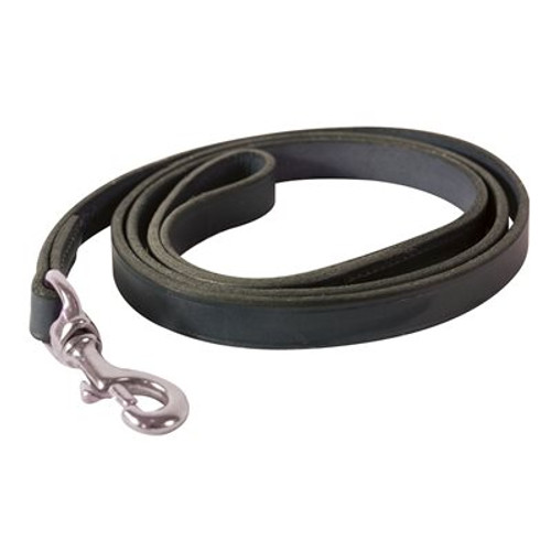 1 / 2" Leather Dog Leash - 5' - Black with Stainless Hardware