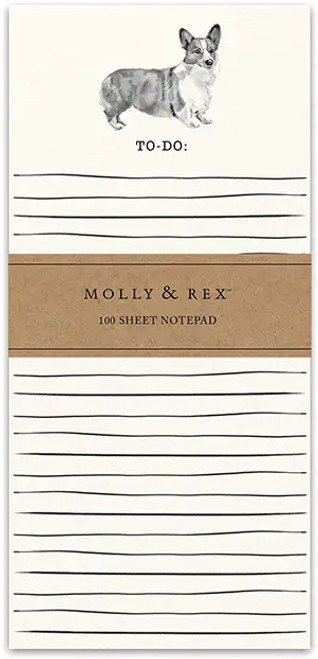 Molly & Rex Magnetic To Do List Pad - Corgi