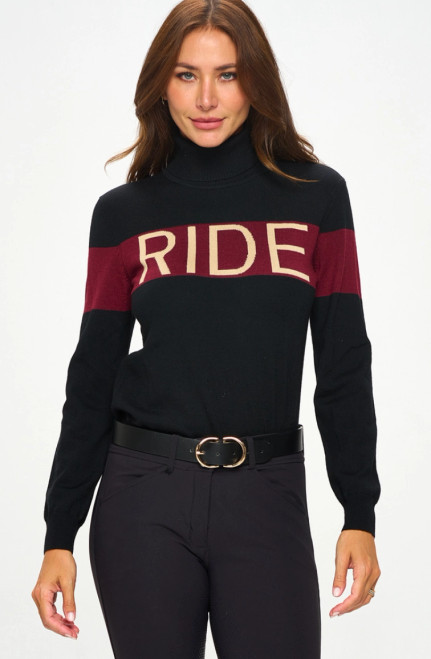 Dancing Equestrian RIDE- Merlot Performance Turtle Neck