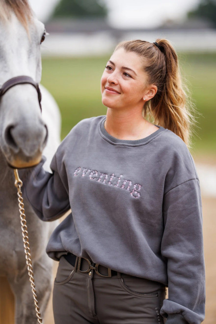 Grey "EVENTING" Sweatshirt - Purple Ombre