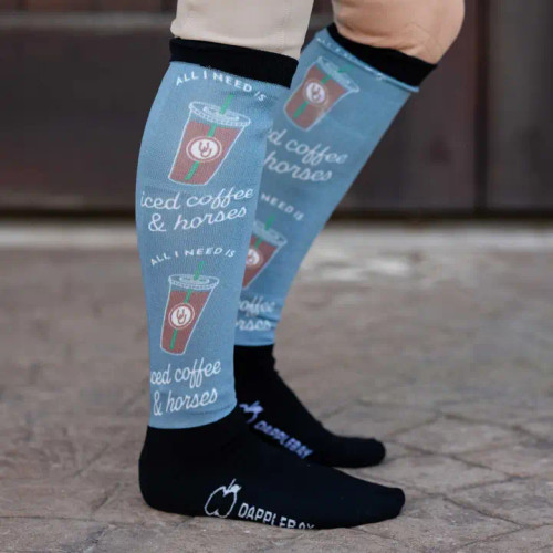 Dapplebay Boot Socks - Iced Coffee & Horses
