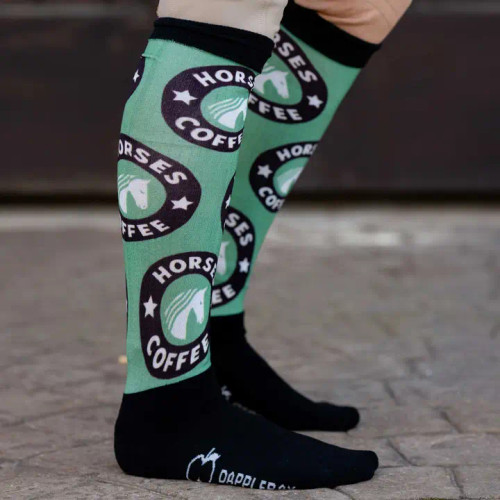Dapplebay Boot Socks - Horses & Coffee