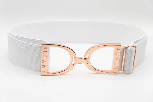 Ellany White - 1.5" Rose Gold Stirrup Elastic Belt Ellany White - 1.5" Rose Gold Stirrup Elastic Belt