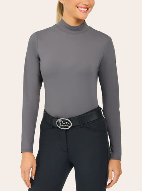 R.J. Classics Ladies Gemma Mock Neck Shirt - Storm Front