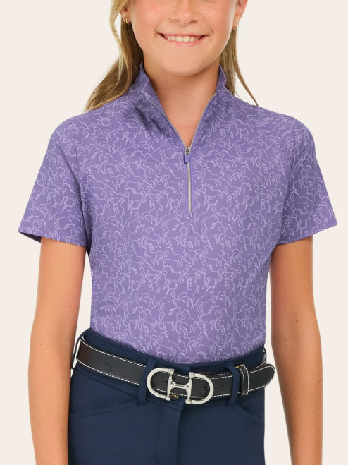 R.J. Classics Lucy Jr. 1/4 Zip Shirt - Purple Paddock Play