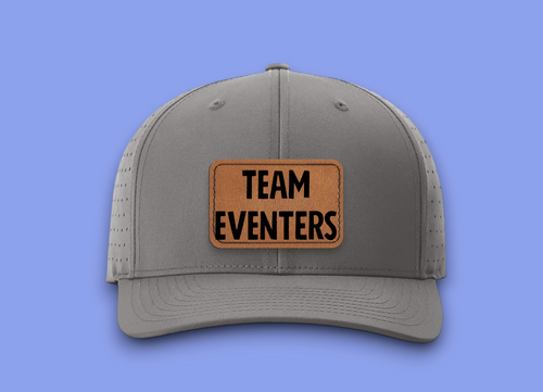 Team Eventers Hat-Leather Patch On Perforated Baseball Cap - Charcoal