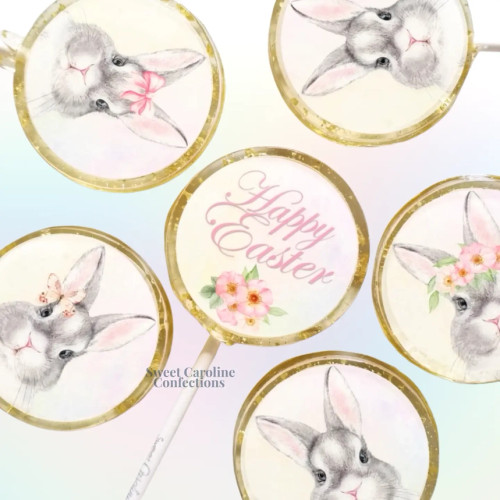 Sweet Caroline Confections Easter Bunny Lollipop - Marshmallow Assorted Designs