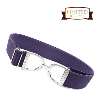 Ellany Amethyst - 1.5" Silver Stirrup Elastic Belt