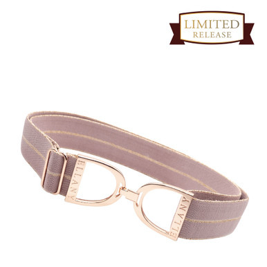 Ellany Lilac Kylie Shimmer - 1.5" Rose Gold Stirrup Elastic Belt