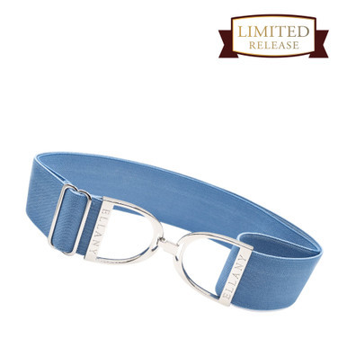 Ellany Cornflower - 2" Silver Stirrup Elastic Belt