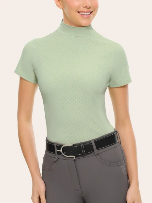 R.J. Classics Ladies Jodi Mock Neck - Honeydew