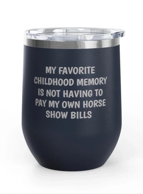 Wine Tumbler, 12oz - Favorite Childhood Memory - Navy