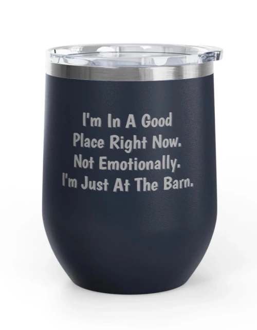 Wine Tumbler, 12oz - Good Place - Navy