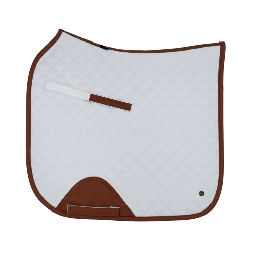Sixteen Cypress White & Cognac Dressage Pad