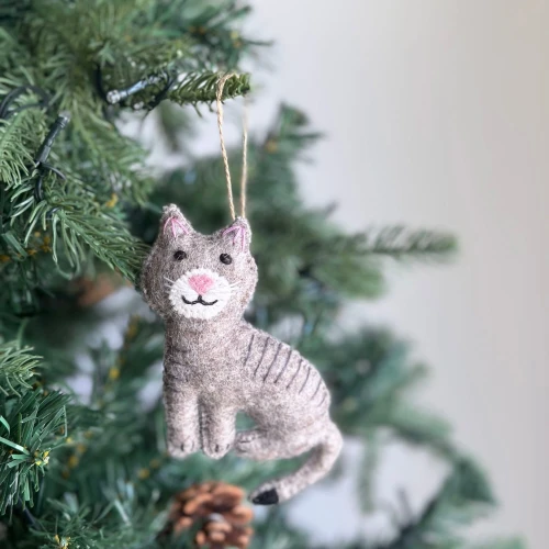 Felt Ornament - Grey Tabby Cat
