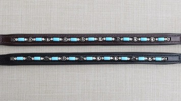 Red Barn Blue Bead & Crystal Browband