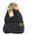 CC Beanie Fuzzy Lined Multi Tone Fur Pom - Dark Grey
