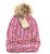 CC Beanie Fuzzy Lined Multi Tone Fur Pom - Hot Pink