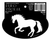 Euro Oval Equestrian Stickers - Cantering Horse