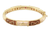 Equestrian Stirrup Bangle - Skinny - Brown & Gold - 7" Circumference