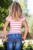 Goode Rider Girls Iconic Polo - Pink Stripe
