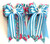 Baby Blue & White Stripes with Print Show Bows