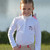 Girls Long Sleeve Show Shirt - White with Pink Collar