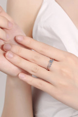 Moissanite 925 Sterling Silver Ring Set
