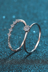 Moissanite 925 Sterling Silver Ring Set
