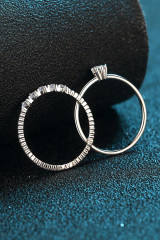 Moissanite 925 Sterling Silver Ring Set