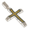 .925 Silver Tri Color Cross Pendant