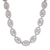 Rhodium .925 Silver Iced Puff Mariner Link Chain; 24" Inches