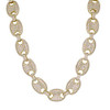 Yellow Gold Finish .925 Silver Iced Out Puff Mariner Link Chain; 24" Inches
