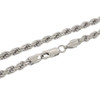 Rhodium Finish .925 Silver Rope Link Chain; 30" Inches