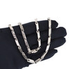 Silver Plated Brass Squared Bullet Link Chain