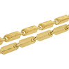 Gold Plated Brass Hip Hop Style Squared Bullet Link Chain