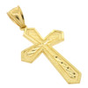 10k Gold Diamond Cut Convex Cross Pendant