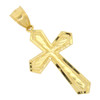 10k Gold Diamond Cut Convex Cross Pendant