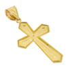 10k Gold Diamond Cut Convex Cross Pendant