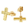 10k Gold Diamond-Cut Cross Earrings