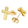 10k Gold Diamond-Cut Cross Earrings