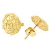10k Gold Round Shape Nugget Style Earrings, 10mm